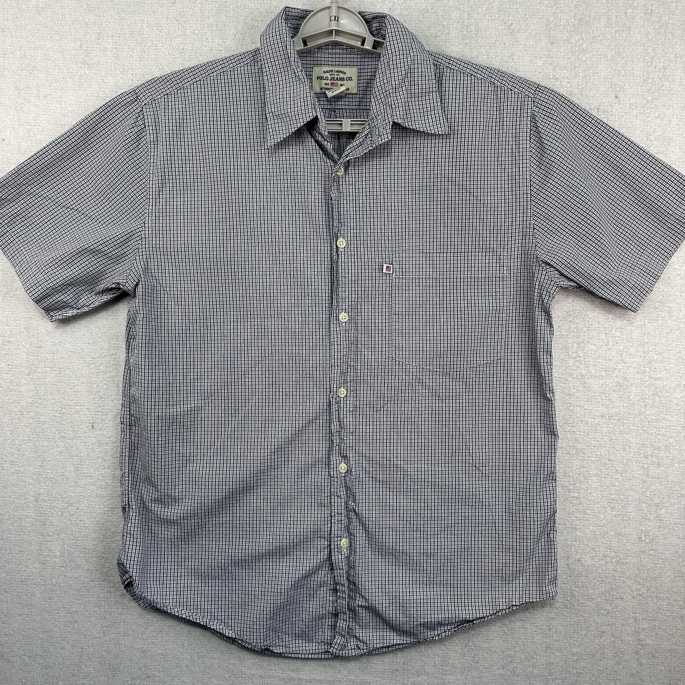 Ralph Lauren Polo Jeans Co Men's Large Short Sleeve Button Up Shirt Cotton